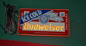 Vintage 1993 Budweiser Electriglas Neon Sign Works Great with Power Supply