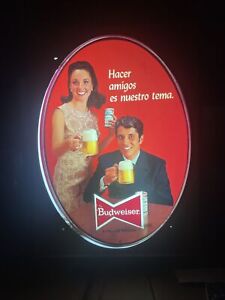 Very Rare Vintage Budweiser King of Beers Light up Sign 20” H x 15” L Spanish