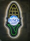 Busch Light beer Corn cob Farmers led light up sign man Cave Barn Tractor New