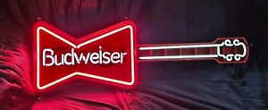 VINTAGE 1988 BUDWEISER GUITAR NEON SIGN ANHEUSER-BUSCH