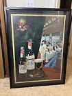 Vintage Original Anheuser Busch Budweiser Lager Beer Framed Beer Poster 31”x41”