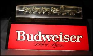 1983 BUDWEISER POOL TABLE LIGHT & GOLD WORLD'S CHAMPION CLYDESDALE TEAM WORKS