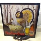 Vintage Budweiser Wildlife Beer Light, Riffed Grouse, Electric, Works! 18