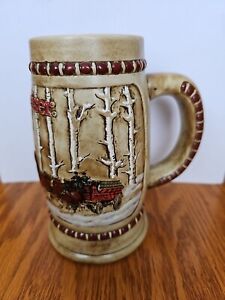 1981 Budweiser Holiday Stein CS50 RARE GREEN CASES VARIATION Snowy Woodlands