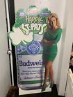 Vintage Budweiser Bud Light Bud Dry St Patrick’s Day Babe Cardboard Standup 1991