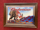 Budweiser Salutes U.S. Coast Guard Bear Beer Framed Mirror Sign Rare Military