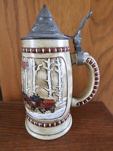 1981 Budweiser Holiday Stein LIDDED VARIATION