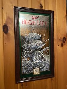 Miller High Life 1999 CRAPPIE FISH Mirror BEER Sign Wildlife Zoellick #4!