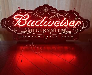 Authentic Vintage BUDWEISER MILLENNIUM Neon Sign Extremely RARE 1999! Aprx 36x16