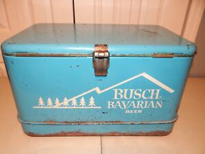 Scarce 1950s Vtg Anheuser Busch Bavarian Beer Cooler Metal Ice Chest Rat Rod AB