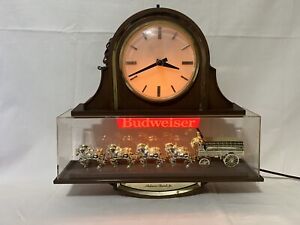 Vintage Budweiser Clydesdale Spectacular Sign – Clock – Lighted Clydesdales RARE