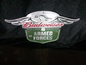 budweiser armed forces military metal sign