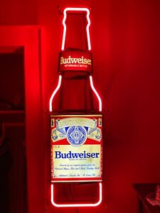 Large Vintage limited returnable bottle edition Neon Budweiser sign