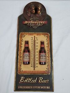 RARE BUDWEISER BEER BOTTLES ANHEUSER-BUSCH CLYDESDALE HORSES THERMOMETER SIGN