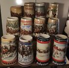 Budweiser Holiday Series Collector Steins 1980-1991 (12)  SPLIT SHIPPING