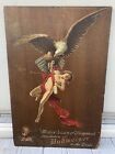 Rare Antique 1903 Anheuser-Busch Budweiser Beer Ganymede Wooden Advertising Sign