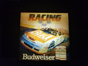 Vintage Budweiser Racing Lighted Beer Bar Tavern sign