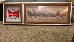 Vintage 1970s Budweiser Beer Lighted Motion Scroll Clydesdales Horse Sign 19054