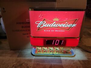 (VTG) 2006 Budweiser beer Clydesdale horses light up clock sign anheuser busch