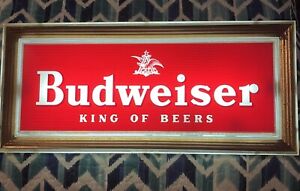 Vintage 1940”s Budweiser “King Of Beers” Fluorescent Sign Mancave Bar BEAUTIFUL