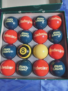 Vintage Aramith Budweiser Budlight 2 1/4 Pool Balls