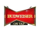 Vintage 1960's BUDWEISER Bowtie ON TAP Old BAR ADVERTISING Light Up WINDOW SIGN