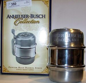 ANHEUSER-BUSCH - BUDWEISER Pewter Half Barrel Beer Stein WITH COA [CS619]