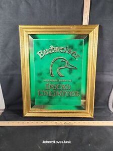 Ducks Unlimited Budweiser Beer Mirror Rare 1990 Green