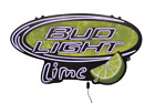 Bud Light Lime Beer Bar Sign LED Opti-Neon 30x17 plastic case rare sign pub