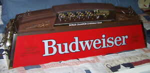 Vintage Budweiser Clydesdales Pool Table Light Awesome Condition Local Pickup