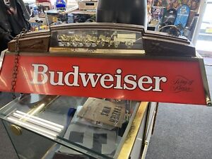 1980s BUDWEISER Pool Table Light GOLD WORLD'S CHAMPION CLYDESDALE TEAM sign