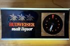 1971 Rare Budweiser Malt Liquor Lighted Wall Clock Sign Works! 35”x16” READ