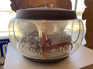 Vintage Budweiser Lighted World Champion Clydesdale Team Carousel Globe Light