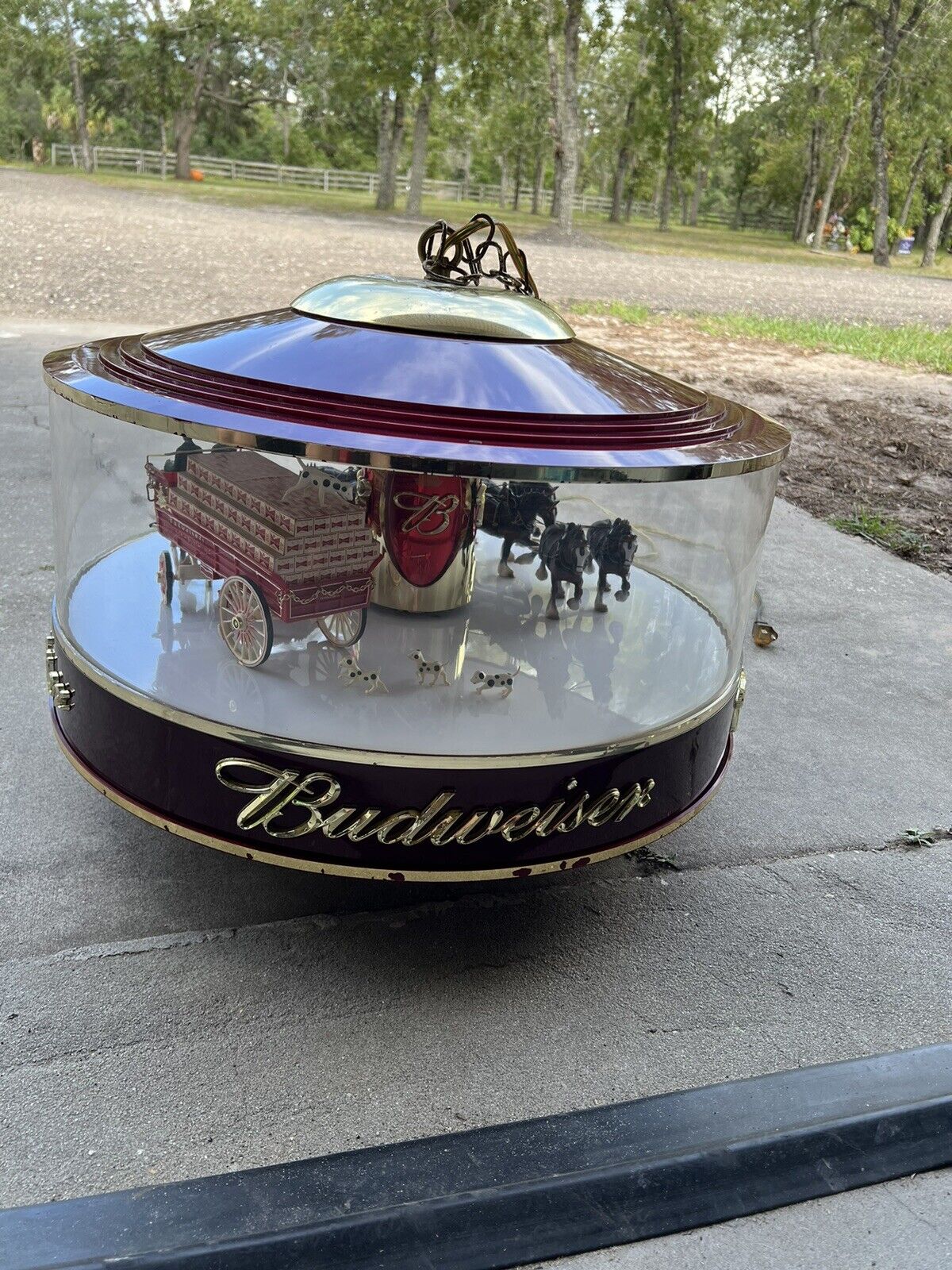 Vintage Original Budweiser Clydesdale Hanging Carousel Light Horse Parade Rare