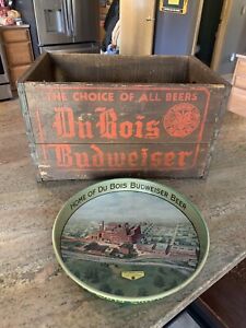 Du Bois Budweiser Beer Tray and wood beer box Du Bois, PA