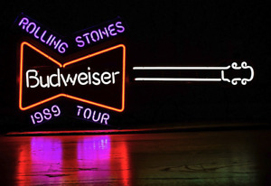 Budweiser Beer, Rolling Stones 1989 Tour Neon sign, in the box.