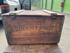 Antique Anheuser Busch Wooden Beer Crate Dated 1914