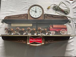 Vintage Budweiser Beer Champion Clydesdale Horse Hanging Clock Sign