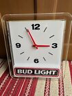 Vintage Rare Original 1992 BUD LIGHT Beer Lighted Bar Clock Sign Excellent Cond.