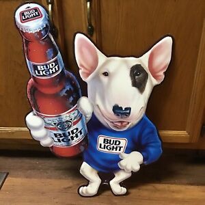 Vintage Budweiser Bud Light Spuds McKenzie Metal Tin Beer Sign 1989 18 x 25