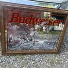 VINTAGE LARGE BUDWEISER BEER WOOD DUCKS MIRROR 35 1/2 X 27 1/2