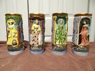 Scarce 1973 Budweiser Girl Beer Steins Set Of 4 Made In Italy Anheuser Busch HTF