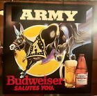 Budweiser Salutes You  Beer Signs Army Navy Airforce Marines 18x18x1 Brand New