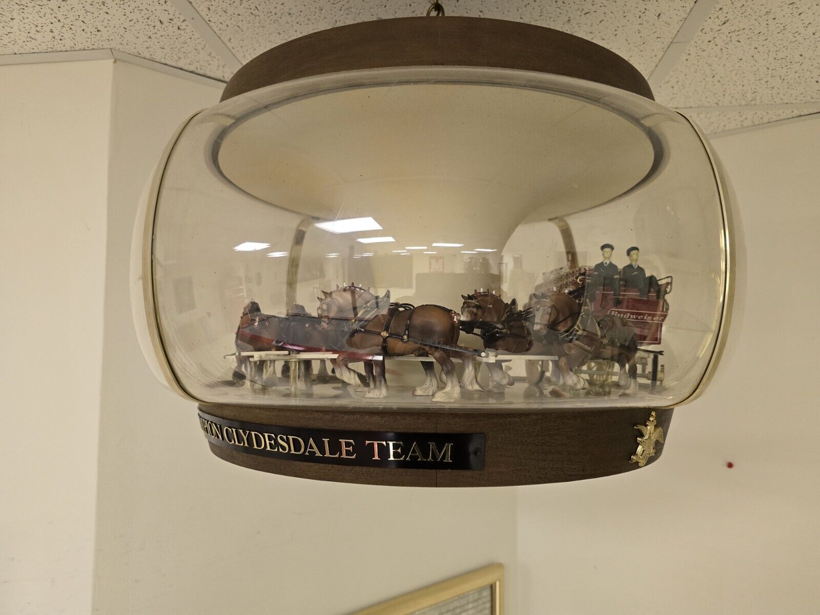 Vintage 1960s Budweiser Clydesdale Parade Hanging Carousel Light WORKING