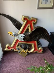 VINTAGE Budweiser Anheaser Bush American Eagle Sign 4 FT 1 Inch height