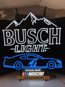 ? New Rare Busch Light Nascar Beer LED Iconic Sign Not Neon Budweiser Bar Bud