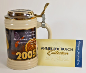 Anheuser-Busch, Hensley & Co. Celebrating 50 Years 1955-2005 Stein With COA.