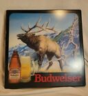 Vintage Budweiser Beer Lighted Sign Moose 1985 18”x18” Rare Nice!