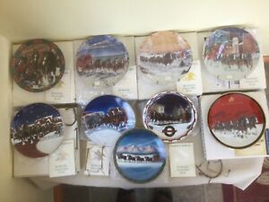 Lot of 9 Budweiser Holiday Collector Plates