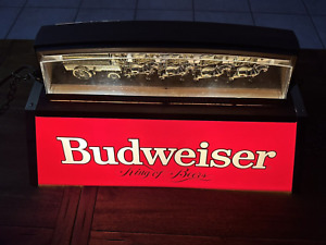 1983 BUDWEISER POOL TABLE LIGHT & GOLD WORLD'S CHAMPION CLYDESDALE TEAM WORKS